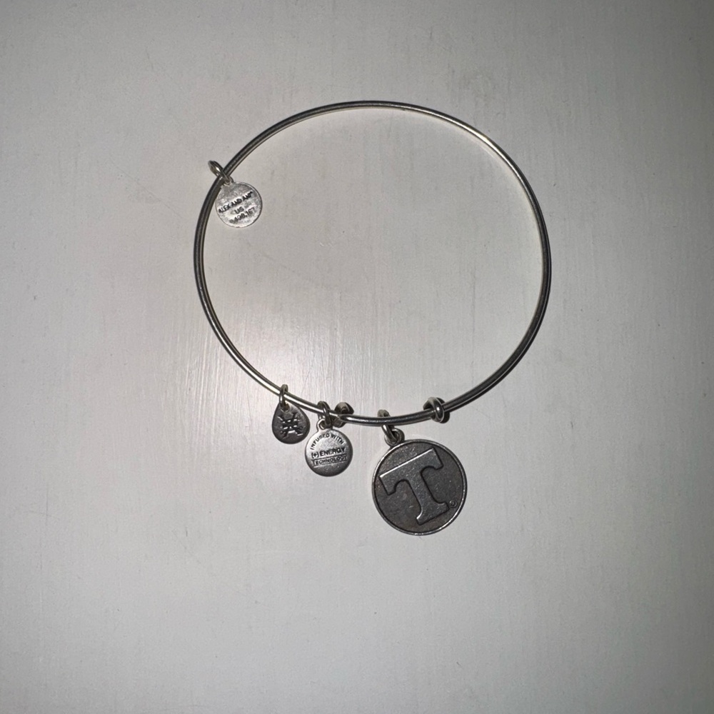 Alex and Ani Tennessee Power T Silver Charm Bangle